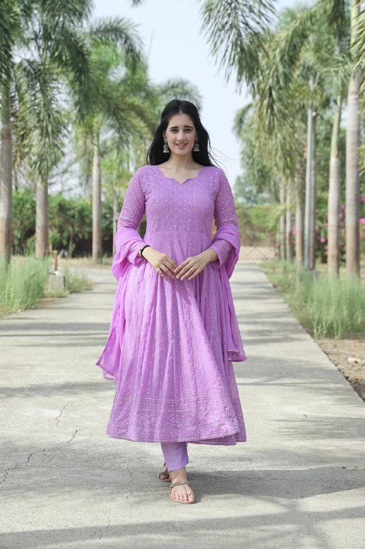 KYARA'S PREMIUM READYMADE KALI-CUT  ANARKALI SUIT SET TD-6034