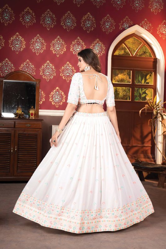 TRADITIONAL MULTI COLORS SEQUENCE LEHENGA CHOLI  TD-6026